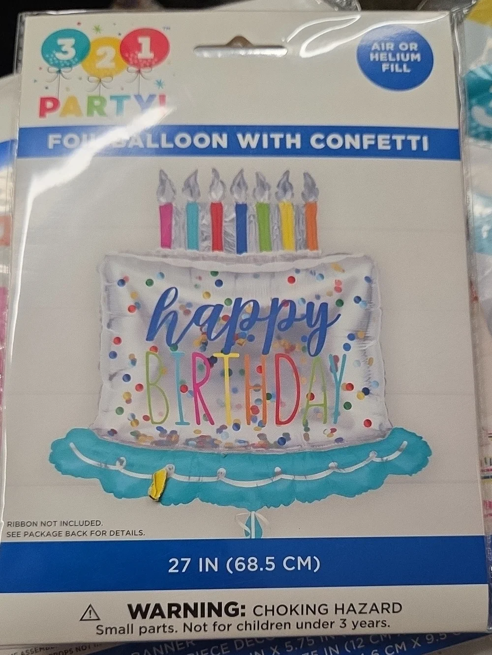 Foil 'Happy Birthday' Cake Balloon - Multicolor